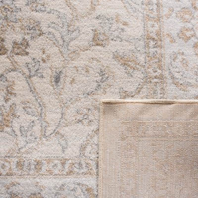 Isabella Cream Beige Hand-Knotted Square Synthetic Rug 4'x4'