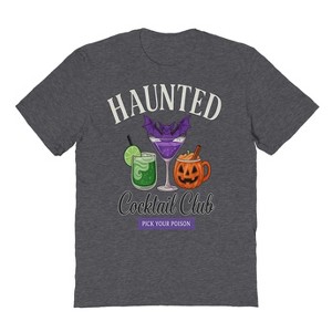 Rerun Island Men Haunted Cocktail Club Pick Your Poison Short Sleeve Graphic Cotton T-Shirt - 1 of 4