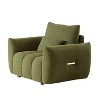 GDFStudio Aelina Modern Teddy Upholstered Armchair with 2 Pillows - 3 of 4