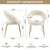 Velvet Dining Chair with Curved Open Back and Gold Metal Legs,Modern Upholstered Accent Chair for Kitchen or Dining Room-Baofuwish - 4 of 4