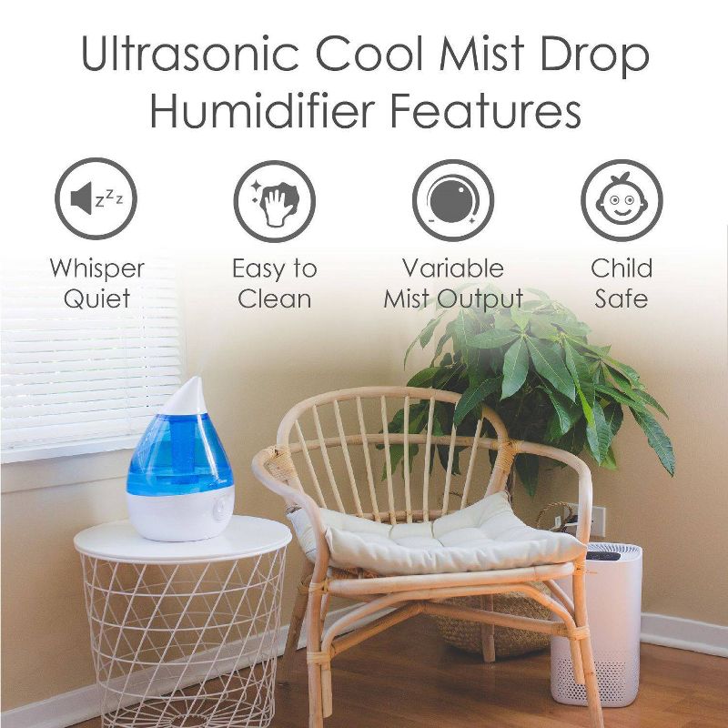 Crane Drop Ultrasonic Cool Mist Humidifier - 1 Gallon, 5 of 14