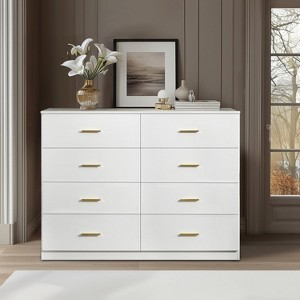 Hommoo Modern White 8-Drawer Dresser for Bedroom - 1 of 3