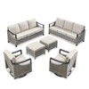 Buenhomino Outdoor Patio Furniture Sets, All-Weather PE Wicker Seating with Swivel Chairs, Sofas, Ottomans & Tables for Garden, Deck & Porch - 2 of 4