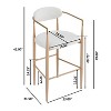 NicBex Minimalist Design Bar Stools Set of 2, Faux Leather Upholstered Counter Height Bar Chairs with Iron Legs for Kitchen Island, Cafe - 2 of 4