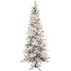 Sullivans Artificial 7'6"H Pencil Flocked and Lighted Pine Tree Christmas Tree, Green - 3 of 3