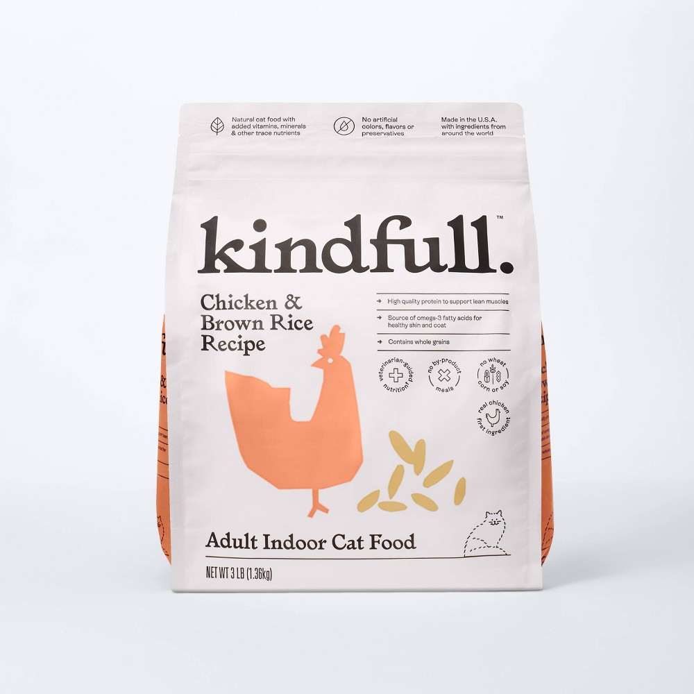 Photos - Cat Food Chicken and Brown Rice Recipe Adult Indoor Dry  - Kindfull™ 3lbs