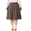 Agnes Orinda Women's Plus Size Plaid Elastic High Waist Flare Fall A Line Skirts - 4 of 4