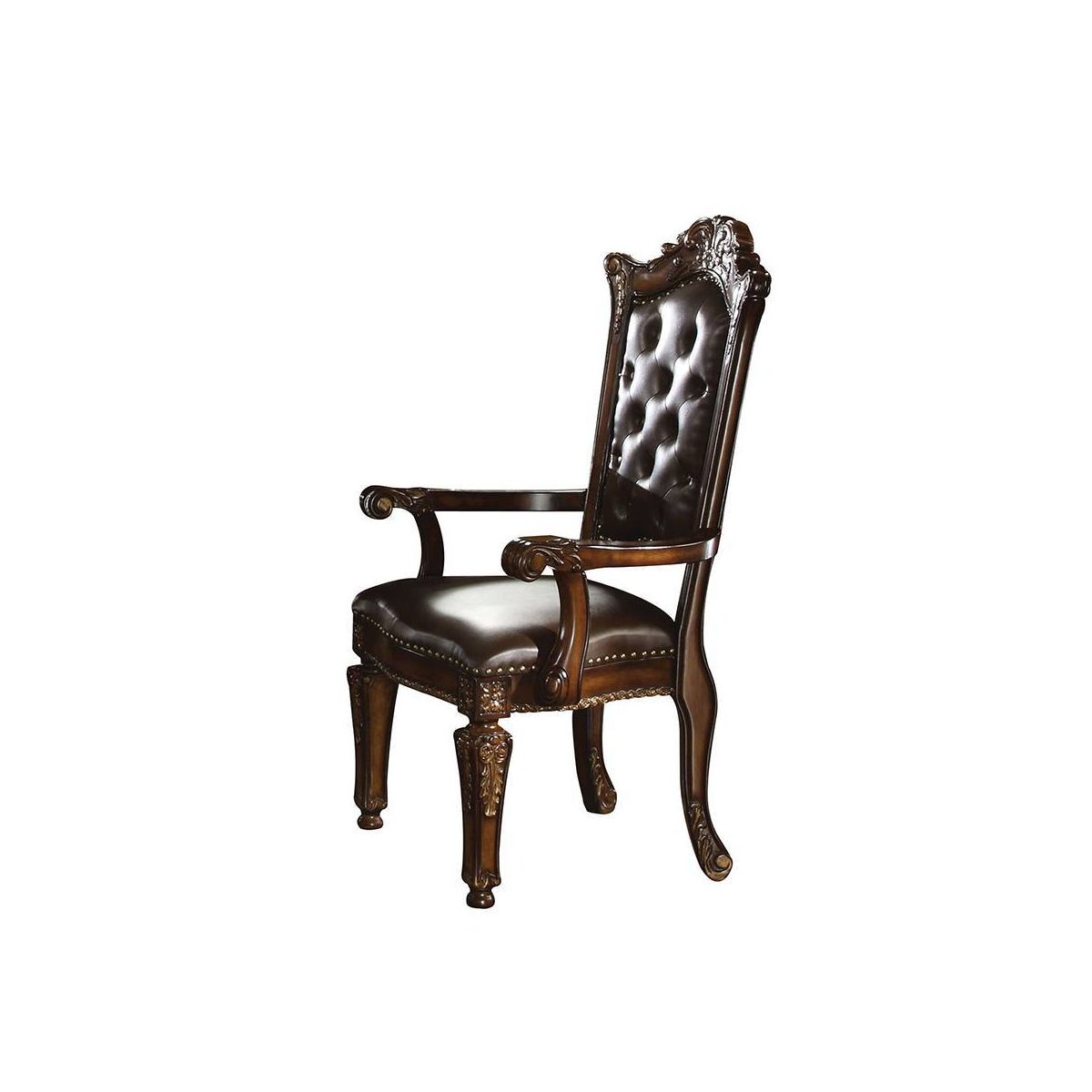 Acme Furniture Vendome Dining Chair Espresso Synthetic Leather/Cherry Finish