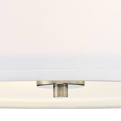 Elegant Brushed Nickel 23" Drum Pendant with White Linen Shade