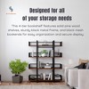 Sturdis 4 Tier Solid Pine Wood and Metal Frame Industrial Bookshelf, Bookcase with Mesh Barriers for Bedroom, Office, Living Room, or Classroom, Black - 2 of 4