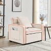 QingMoon 3 in 1 Sleeper Sofa Chair Bed, Velvet Convertible Single Sofa, 3 Level Adjustable Backrest, with Storage Pockets and Toss Pillows - 2 of 4
