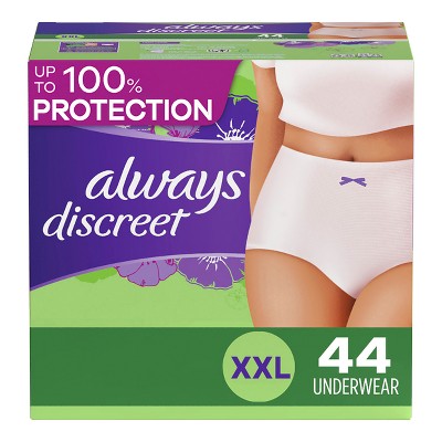 Always Discreet Incontinence & Postpartum Incontinence Underwear for Women - Maximum Protection - XXL - 44ct