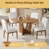 5-Piece Extendable Round Dining Table Set With 16''Removable Leaf, Table Set With 4 Upholstered Chairs, Dining Sets Round-Cuddlewood - 2 of 4