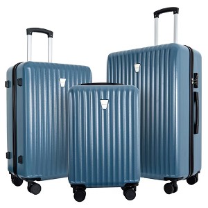 ROBOTIME Luggage, Suitcase Set with Lock and Double Spinner Wheels, Large Capacity Cases for Business or Vacation, 3PCS, Blue, 30.31"*19.29"*11.81" - 1 of 4
