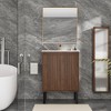 KWPZQEB Fluted Bathroom Vanity Cabinet with Sink, Freestanding Vanity With Doors, Mid-Century Floor-Standing Cabinet, Storage Cupboard for Bathroom - 4 of 4