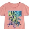 Girls' - Marvel - Avengers Group Rainbow Fitted Short Sleeve Graphic T-Shirt - 2 of 4