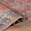 World Rug Gallery Valora Red Vintage Medallion Washable Low-Pile Indoor Area Rug with Non-Slip Backing - 4 of 4