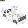 QingMoon Car-Shaped Twin Size Bed Frame, Wood Floor Platform Bed with Headboard, Footboard and Guardrail, Kids Race Car Bed for Boys & Girls - 4 of 4