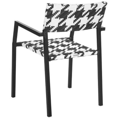 Halden Black and White Rattan Arm Chair Set