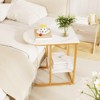 Tangkula C-Shaped Side Table Compact 2-tier Storage End Table for Small Space - 2 of 4