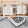 Cat Litter Box Enclosure with Double Room, Modern Wood Cat Washroom Furniture with Pad - 4 of 4