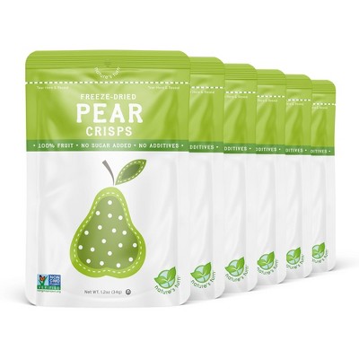 Nature's Turn Freeze-Dried Fruit Snacks - Pear Crisps -  No Sugar Added, Non GMO, Gluten Free, Nothing Artificial - 34g (1.20oz) - 6-PACK