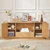 Sapphtopaz 64" Wooden Wavy TV Stand for TVs Up to 70" with Drawer and Rack, 2 Storage Cabinets with Vertical Stripe for Living Room, Entryway - 3 of 4
