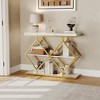 Industrial 3-Tier Entryway Table, Console Sofa Table with Open Shelves, X-Shaped Metal Frame, Foyer Accent Table for Entryway, Hallway - 4 of 4