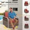 EAGLE PEAK Wicker Bistro Table and Chairs, Outdoor Patio Furniture, Swivel Rocking Chairs Ottomans & Table, 5 Piece Set - 4 of 4