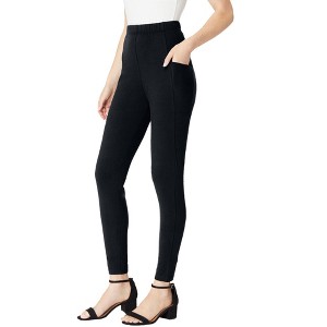 Roaman's Women's Plus Size Side Pocket Essential Legging - 1 of 4