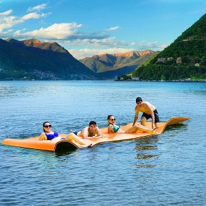 Costway 3 Layer Water Mat Floating Pad Island Water Sports Recreation Relaxing Tear-resistant 12' x 6' - 1 of 4