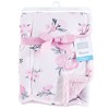 Hudson Baby Infant Girl Plush Blanket with Faux Shearling Back, Pink Floral, One Size - 2 of 2