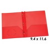Oxford® Red Poly Two Pocket Portfolio with Prongs, Pack of 25 - 2 of 3