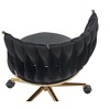 NicBex Adjustable Height Home Office Chair with Golden Metal Base and Wheels for Work Study Vanity,Bedroom - 4 of 4