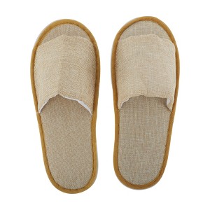 Unique Bargains Open-Toe Linen Slippers Disposable Slippers 1 Pair - 1 of 4