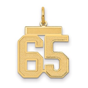 Black Bow Jewelry 14k Yellow Gold, Jersey Collection, Medium Number 65 Pendant - 1 of 3