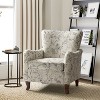 Vincent Wooden Upholstered Armchair with Fabric Pattern and Wingback Design for Bedroom| ARTFUL LIVING DESIGN - 2 of 4