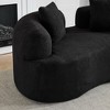 67 Inch Curved Loveseat  Full Compression Sponge Sofa, Teddy Velvet Fabric, No-Assembly Compact Sofa for Small Spaces & Apartments - 4 of 4
