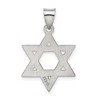 Black Bow Jewelry Sterling Silver Satin Textured Star of David Charm or Pendant - 3 of 4