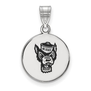 Black Bow Jewelry Sterling Silver North Carolina State Wolfpack NCAA Medium Pendant - 1 of 3
