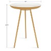 Kate and Laurel Laranya Round Metal Side Table, 15x15x22.5, White and Gold - 2 of 4
