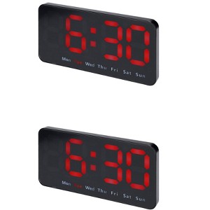 REGALWOVEN 2 Pcs Plastic Digital Dimmable Big Numbers Display Table Clock 8.3 x 4.3 x 1.2 Inches - 1 of 4