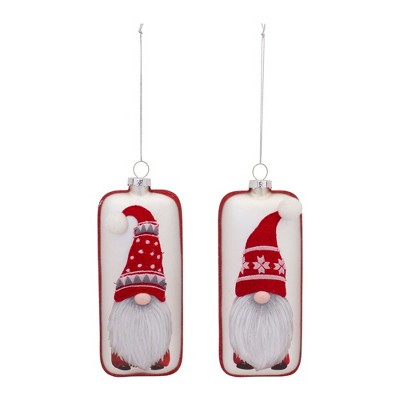 Melrose Glass Snowflake Gnome Tree Ornament (Set of 12)
