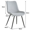 Nordlys Set of 2 Metal and Fabric Dining Chairs Modern Design Style Upholstery Dining Room - 3 of 4