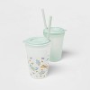 15oz Plastic Wildflower Kids' Swirly Straw Cup - Pillowfort 1 lb