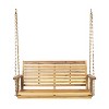 PAGED Wood Porch Swing Outdoor Swing Chair with Slatted Build and Chains for Backyard, Garden, Poolside - 4 of 4