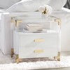 Studio 55D Abby 23 1/2" Wide White and Gold Acrylic Accent Table - 2 of 4