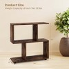 Costway 2 PCS 2-Tier Bookshelf Free Standing Wooden Display S-Shaped Shelf Storage Rack Black/Brown - image 3 of 4