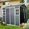 NicBex Resin Outdoor Storage Shed with Lockable Doors,2 Windows and Floor Base for Backyard Garden,Patio - 2 of 4