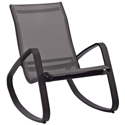 Modway Traveler Rocking Outdoor Patio Mesh Sling Lounge Chair Black Black